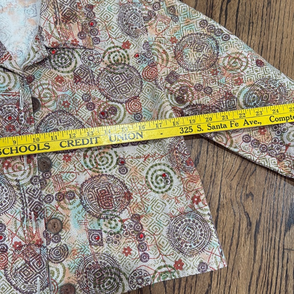 Multicolor Patterned Women's Jacket - Picture 6 of 7